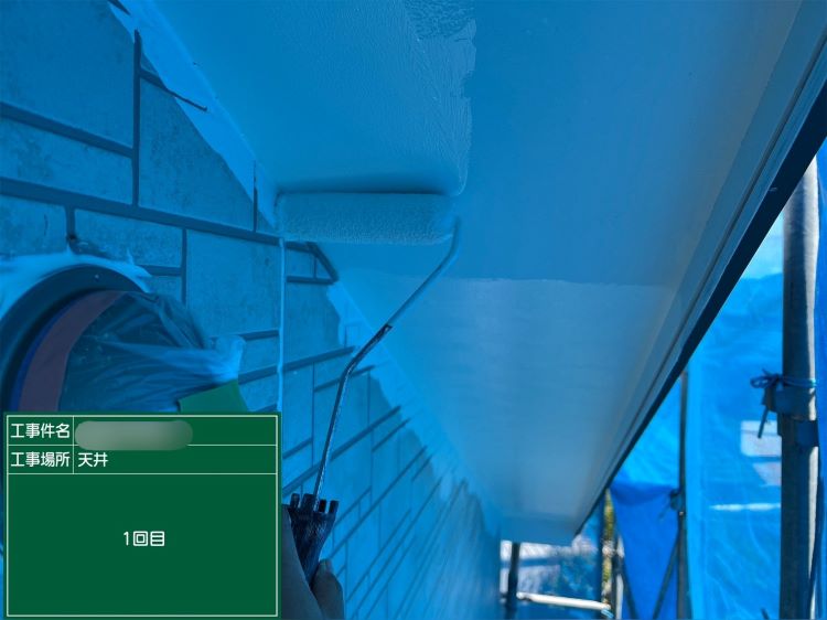 大阪市戸建軒天中塗り塗装