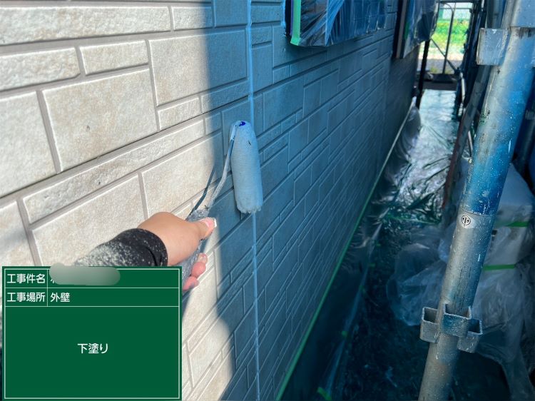 大阪市城東区戸建外壁下塗り塗装